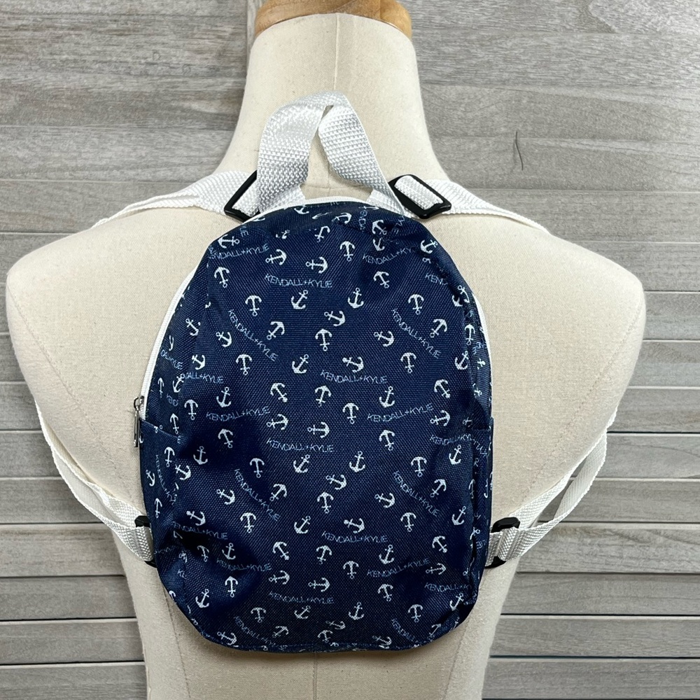 KENDALL & KYLIE Mini Backpack w Anchor Design Blue/White